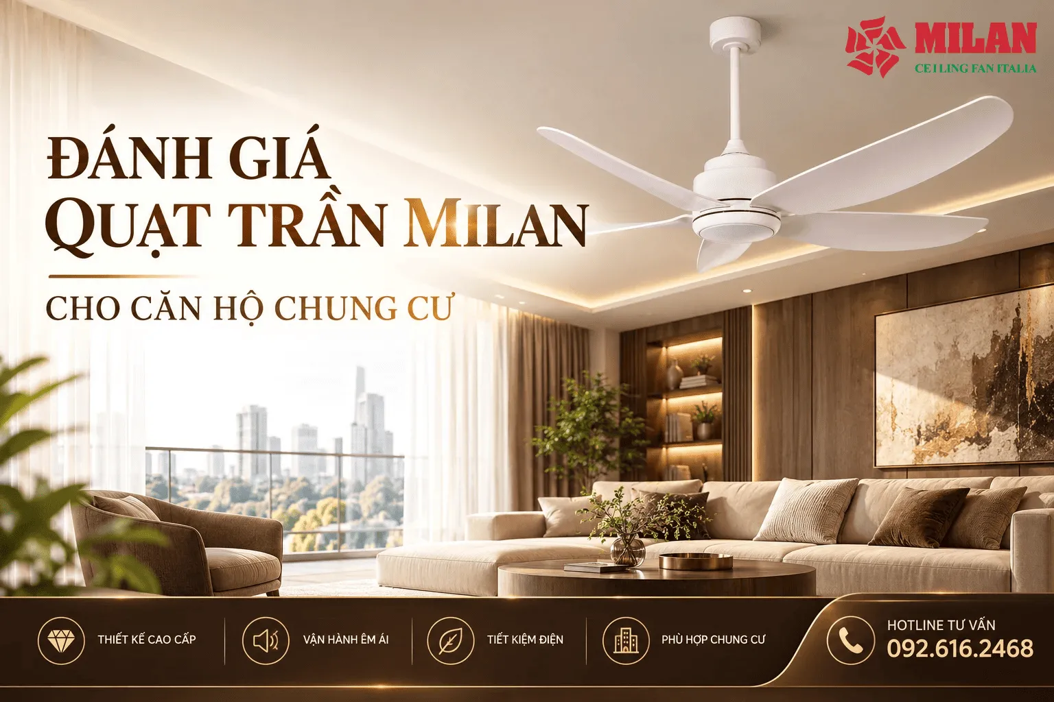 quạt trần cho căn hộ chung cư